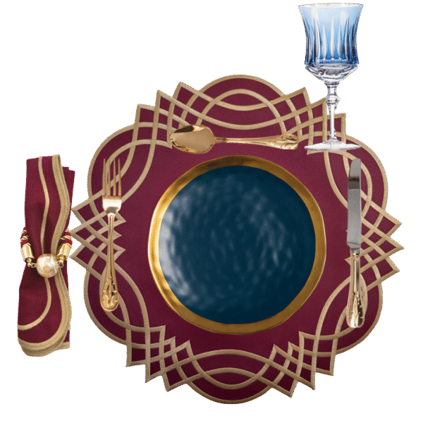 Conjunto Geometrico + pg Murano cor: Bordô & Caramelo