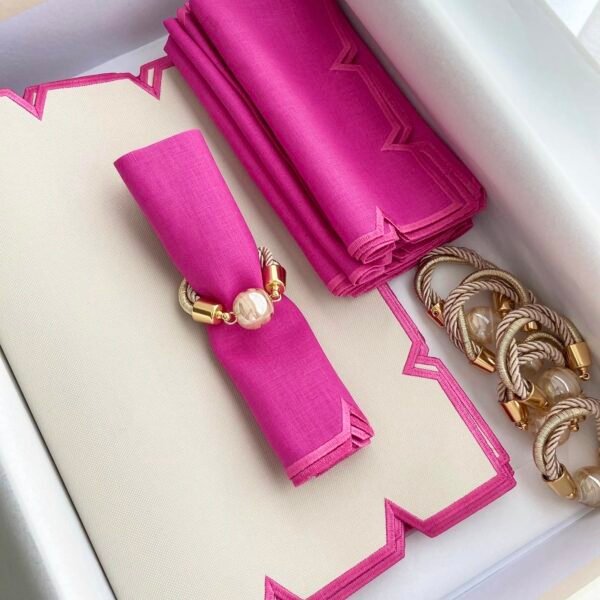 Conjunto ZigZag (cor pink) + Porta-guardanapo Murano (cor: Fendi