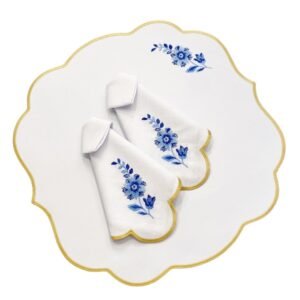 Lugar Americano Flowers Royal White