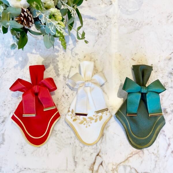 Porta-guardanapos Laço (cores Red, Off-white, Green)