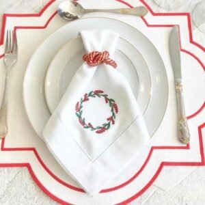 Guardanapo Linho White & Red